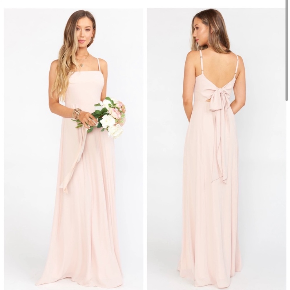 Show Me Your Mumu Lauren tie back maxi dress in Dusty Blush Crisp